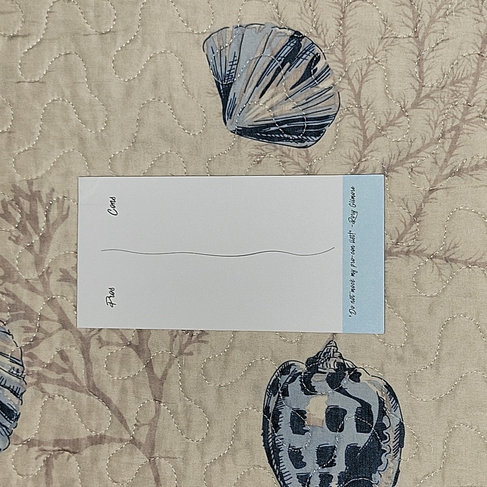 Gilmore Girls Pro/Con List Notepad